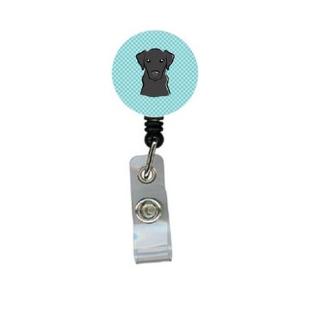 TEACHER'S AID Checkerboard Blue Black Labrador Retractable Badge Reel TE730512